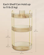 SONGMICS 3-Tier Makeup Organizer, Round Rotating, Customizable - Image 6