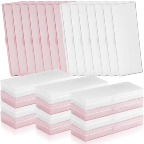 Fainne 36 Pcs Plastic Pencil Cases Bulk, Pencil Box, White Pink by Fainne