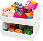 ReadySpace Extra Large Stackable Plastic Storage Bins, 4-Pack, White - Image 5