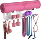 KHAMAL Multi-Purpose Gym Equipment Storage Rack for Resistance Bands - Gym Wall Storage for Exercise Bands, Yoga mat, Jump Ropes, Weight Belts, Straps, Hula Hoop (Black White) by Unknown
