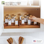 KitchenEdge 3-Tier Expandable Spice Rack Organizer, Acacia - Image 2
