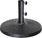EliteShade USA 18" Patio Umbrella Base Stand, 30LBS Heavy Duty Cast Resin Outdoor Umbrella Stand Holder With 2 Adjustable Knobs for Garden Table, Rust-Free Large Umbrella Base for Backyard, Deck, Lawn, Poolside Fits 1.5"-1.9" Poles, Black by EliteShade