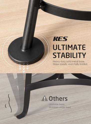 KES 264 Lbs Capacity Freestanding Pot Rack, 6-Tier Cast Iron Cookware Stand with 6 Hooks, Pots and Pans Storage Tower for Kitchen Corner, Stable Base, Anti-tip Strap & Floor Protectors, Black - Image 4