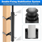 BeneLabel Patio Umbrella Holder for Deck Railing No Drill Deck Umbrella Clamp Mount Fits 1"-2" Umbrella Poles Space Saving Design Umbrella Holder for Deck Balcony Garden Poolside Railing - Image 5