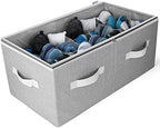 Moteph Shoe Organizer Closet Storage Solution with Clear Cover & Adjustable Dividers for Shoes, Handbags, Blankets, Linen, Clothing (Large - 24 Pairs, Grey) - Image 5