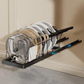 Magheo Pots and Pans Organizer Under Cabinet, 22" Deep Expandable Pull Out Pot Lid Organizer and Storage with 10 Adjustable Dividers No Drill Pot and Pan Holder Rack with Handle Bracket(1 Pack,Black) by MAGHEO