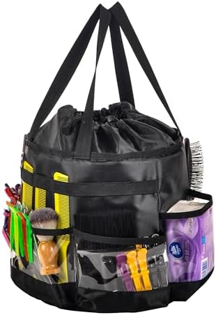 Circular Hairdressing Bag, 2 Piece Set Hairstylist Travel Bag, Large Capacity Makeup Bag for Hairstylist, Barber Tools Storage Organizer with Heat Insulation Material, Waterproof Shower Toiletry Bag - Image 7