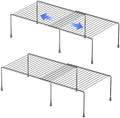 Redrubbit Cabinet Storage Shelf Rack, 4 Piece Expandable Metal Rustproof Kitchen Counter and Cabinet Shelf, Storage Rack Organizer Space Saver for Kitchen, Fridge, Cabinet, Bathroom, Chrome, Set of 2 by Redrubbit