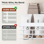 Orimade Shower Caddy with 5 Hooks for Hanging Razor and Sponge Adhesive Shower Shelf Basket Bathroom Storage Organizer Kitchen Rack No Drilling Stainless Steel Rustproof - 2 Pack,White - Image 3