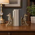 Dog Bookends Set of 2, Antique Gold Resin Dog Book Ends, Decorative Animal Bookends for Bookshelf, Office Desk, Library Shelf, Home Decor and Dog Lover Gifts (Gold) - Image 3