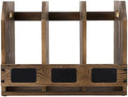 MyGift 3 Compartment File Folder Organizer Rustic Burnt Wood Desktop Rack - Image 6