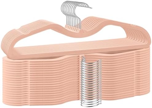 Velvet Short Neck Hangers - Heavy-Duty, Non-Slip Felt Surface, Space-Saving Design with Anti-Slip Grooves & Shoulder Shape, 360° Rotating Hooks, Durable for Coats, Shirt& Dresses by Unknown