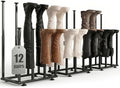 Boot Storage Organizer,Metal Free Standing Boot Rack,12 Pairs,Black by Amoowis