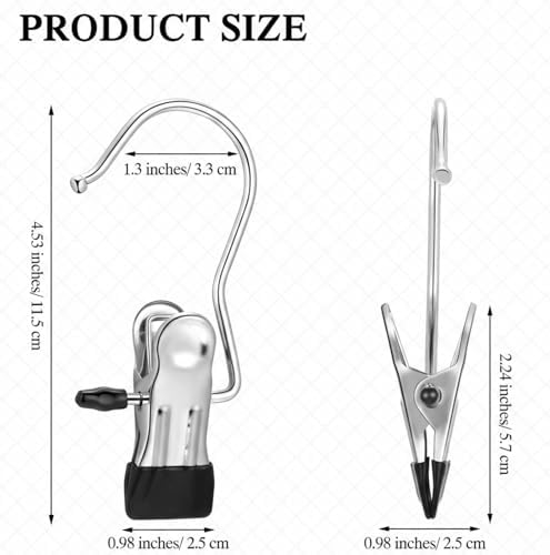 Yinder Boot Hangers Clips Laundry Hooks Hanging Stainless Steel Clothes Pins Portable Hangers for Closet Travel Socks Pants Handbags Hats Towels(Black,350 Pcs) - Image 2