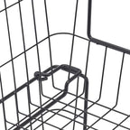 TRINITY Set of 2 19" Stackable Metal Wire Storage Baskets w Handles, Black - Image 7