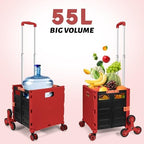 FELICON SELORSS Folding Utility Climber Cart Portable Rolling Crate-Red - Image 6