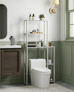 Toilet Storage Rack, 5-Tier Behind Toilet Storage with Side Racks Above Toilet Organizer for Bathroom Balcony Laundry, White - Image 3