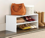 Whitmor Wood Stackable 2-Shelf Shoe Rack, White, 24 inches - Image 2