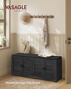 VASAGLE 3-Tier Shoe Storage Bench with Cushion, 14 x 47.6 x 20.7 Inches - Image 2