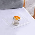 Extra Large Clear Modern Acrylic Ottoman Tray with Cutout Handles 22x22 Inch Over-Sized Serving Tray Organizer Boot Tray Decorative Tray for Living Room Bedroom Entryway and Kitchen Tabletop - Image 6