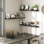 RALGEND Floating Shelves for Wall, 1.5" Thick Wall Shelf Set of 3 with Invisible Brackets, L31.5 x W7.9 Hanging Book Shelves Farmhouse Home Decor for Bathroom, Living Room, Bedroom, Black 8301BJP3BK - Image 6