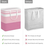 HomeHacks 2 Pack Large Laundry Baskets, Laundry Hampers Bags (Pink 100Lx2) - Image 3