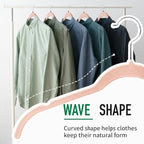 Sishynio Velvet Hangers 50 Pack, Non-Slip Slim Felt Clothes Hangers Pink - Image 2