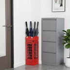 Square Metal Umbrella Holder, Square Free Standing Umbrella Rack Decorative Umbrella Holder Hollow Cutout Pattern Design for Umbrella Cane Entryway Home Office 19.49" X 6.1" X 6.1"(Red hollowed out) by Unknown
