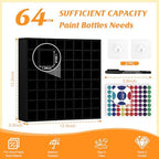 64 Grids Hair Color Organizer for 2oz Shades EQ Wall Mounted Hair Color Rack Stackable Hair Dye Holder Paint Bottle Rack Stand for Salon Decor Lumishine Igora Vibrance Deepshine Use (1, Black) - Image 3