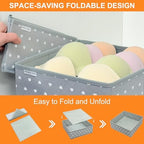 12 Pack Baby Clothes Organizer for Nursery Drawer - Foldable Fabric Dresser Dividers & Storage Bins for Diapers, Onesies, Accessories - Mydou Tidy Grey Heart Decorative Organizers - Image 3