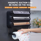 4-in-1 No-Drill & Magnetic Plastic Wrap Dispenser with Cutter - Image 4
