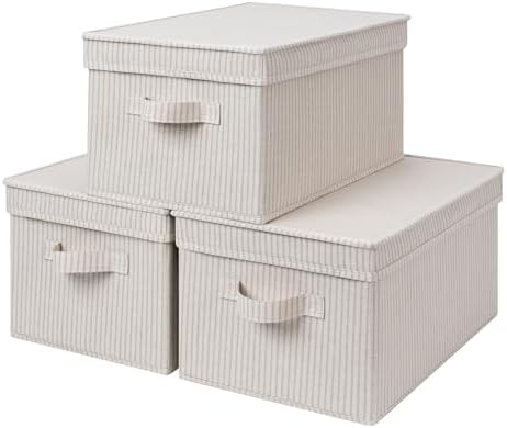 StorageWorks Fabric Storage Bins with Lids, Closet Storage Bins by StorageWorks