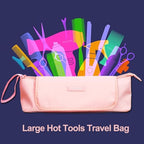 ANGENIL Large Capacity Heat Mat Hot Hair Iron Tools Travel Bag, 2 in 1 Portable Organizer Bags with Large Heat Resistant Mat for Hair Straighteners, Curling Irons, Hot Air Brushes, Travel Essentials - Image 3