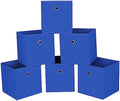 Foldable Storage Cubes Bins ,11 Inch Cloth Storage Cube Fabric Storage Box Cubes Organizer Baskets with Handles for Home Organizer Set of 6 (Dark Blue) by NieEnjoy