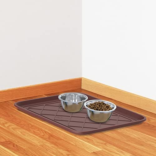 All Weather Boot Tray 4 Pack - Small Water Resistant Plastic Utility Shoe Mat for Indoor and Outdoor Use in All Seasons by Stalwart (Brown) - Image 7