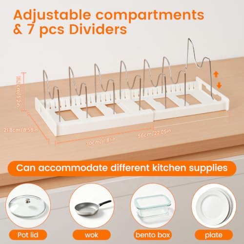 2 Pack Kitchen Pot and Pan Organizer Under Cabinet Expandable Rack Storage - Image 3