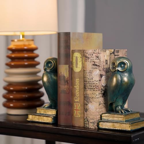 Book Ends for Shelves, Owl Decorative Bookends Bronze Bird Book Stopper Unique Kids Book Holders with Anti-Slip Base Luxurious Bookends for Kids Rooms Office Home Decor(Bronze) - Image 6