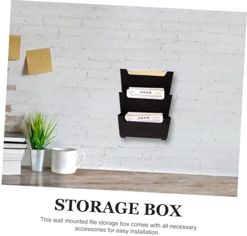 Plastic Wall File Holder Horizontal Storage Organizer - Image 3