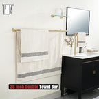 JQK Double Bath Towel Bar, Brushed Gold 39 Inch 304 Stainless Steel Thicken 0.8mm Towel Rack for Bathroom, Towel Holder Wall Mount, Useable Length 36 Inch, TB100L36-BG - Image 5