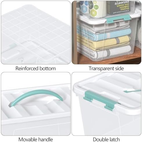 Zopnny 14-Qt Storage Bin with Lid, Stackable Latch Box with Handle, 6-Pack - Image 3