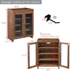 Ikee Design Wooden Storage Cabinet with Glass Door & Adjustable Shelves - Image 3