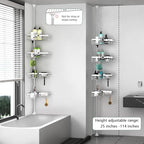 DAOYA Corner Shower Caddy Tension Pole 4 Tier Shower Caddy Organizer Silver - Image 6