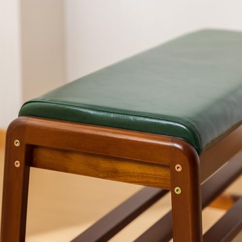 SOBIBO Solid Wood Shoe Rack Bench with Flip-Top Storage, Green, 39.4" - Image 5