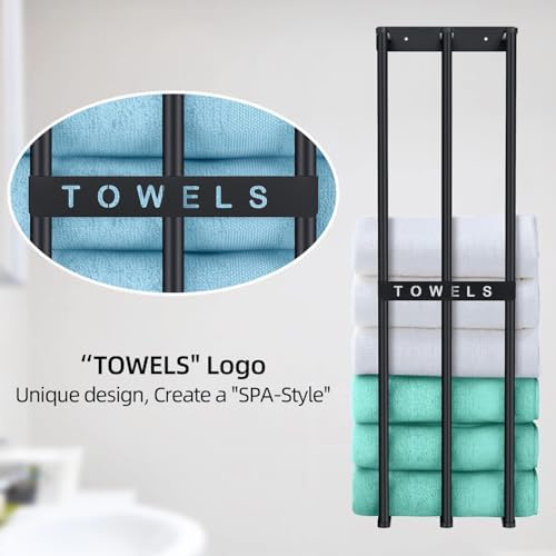 Bethom Towel Racks for Bathroom, Towel Storage Holder Space Saving, Black - Image 6