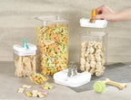 Felli Flip Tite Pet Food Container with Airtight Lids, BPA FREE Acrylic Canister with Paw Bone Fish Flip Top Handles for Cat Dog Kibble Treats Storage, Keep Fresh (Pet Collection Nest-L3pk) - Image 2