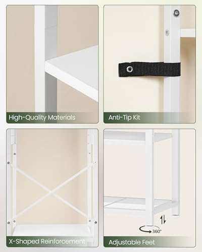 CHOEZON Coat Rack with Shelves, Freestanding Hall Tree, Coat Tree with 16 Hooks and Hanging Rail, Industrial Clothes Stand for Entryway, Hallway, Bedroom, White TYM18WB - Image 5