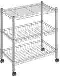 Guan River 3 Tier Wire Basket Shelf,Silver,23.23" L x 13.11" W x 32.28" H by GuanRiver