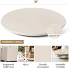 Engineered Marble Lazy Susan, 16” Lazy Susan for Table Top Detachable Turntable Organizer for Cabinet Pantry Kitchen Countertop Fridge Bathroom Makeup Vanity Countertop, Rigel Beige - Image 5