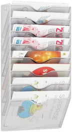 8 Pockets Mesh Hanging Wall File Holder Organizer Wall Mounted Paper Magazine Rack, Silver by GDINDINFAN
