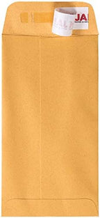 JAM PAPER #7 Coin Business Envelopes with Peel and Seal Closure - 3 1/2 x 6 1/2 - Brown Kraft Manila - Bulk 500/Carton - Image 3